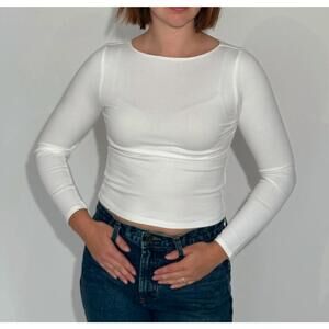 NEW MOD REF maren long sleeve top in white